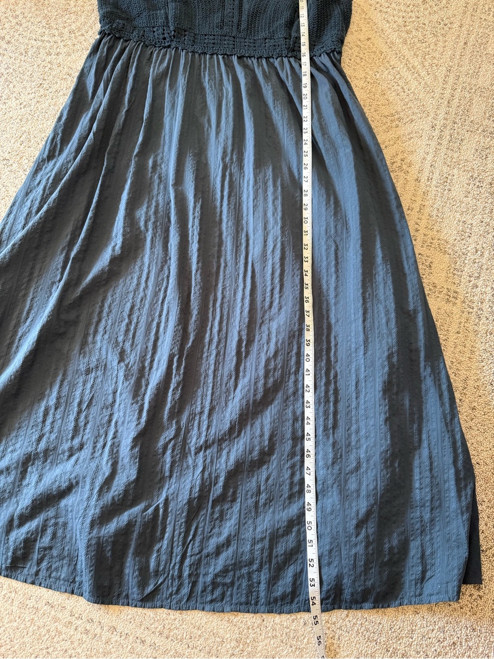 Old Navy Maxi Dress Crochet Bodice Dark Teal Sz 2X - Picture 9 of 9